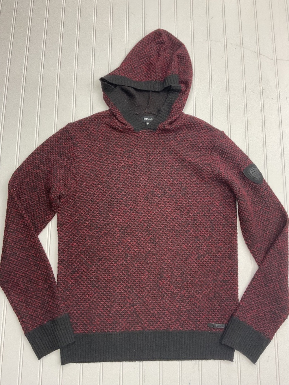 Buffalo David Bitton Wohali Waffle Knit Hoodie Cranberry Mix Medium